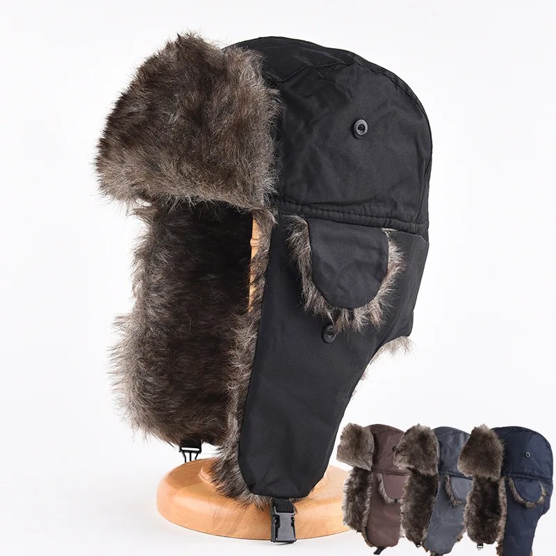 Winter Trapper Hat - قبعة شتوية للرجال مع أغطية للأذنين،