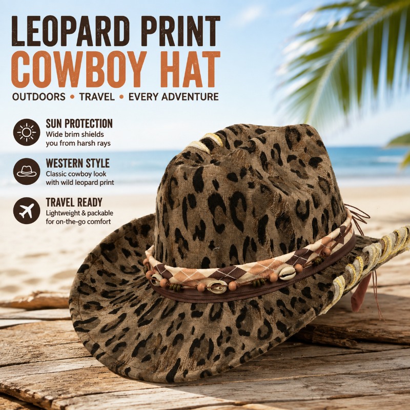 قبعة رعاة البقر الغربية بنقشة  - مراجعة Cowboy Hat Straw وسعره